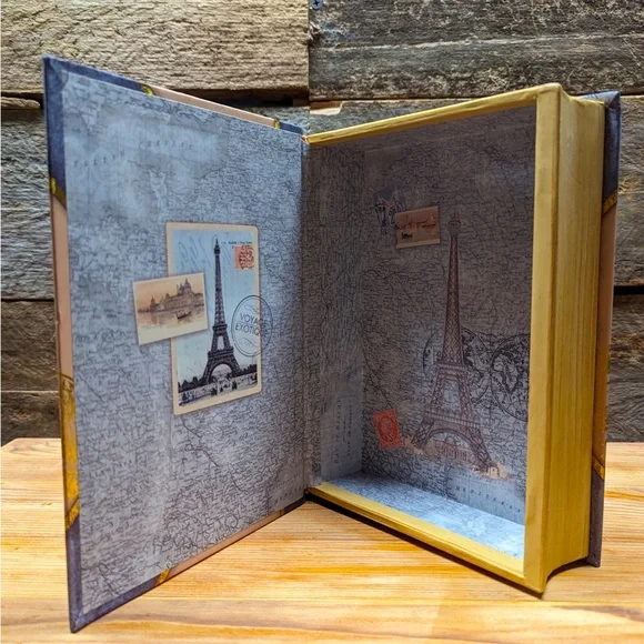 Pair of decorative book keepsake boxes. Nature and Paris themed. - Picture 6 of 9